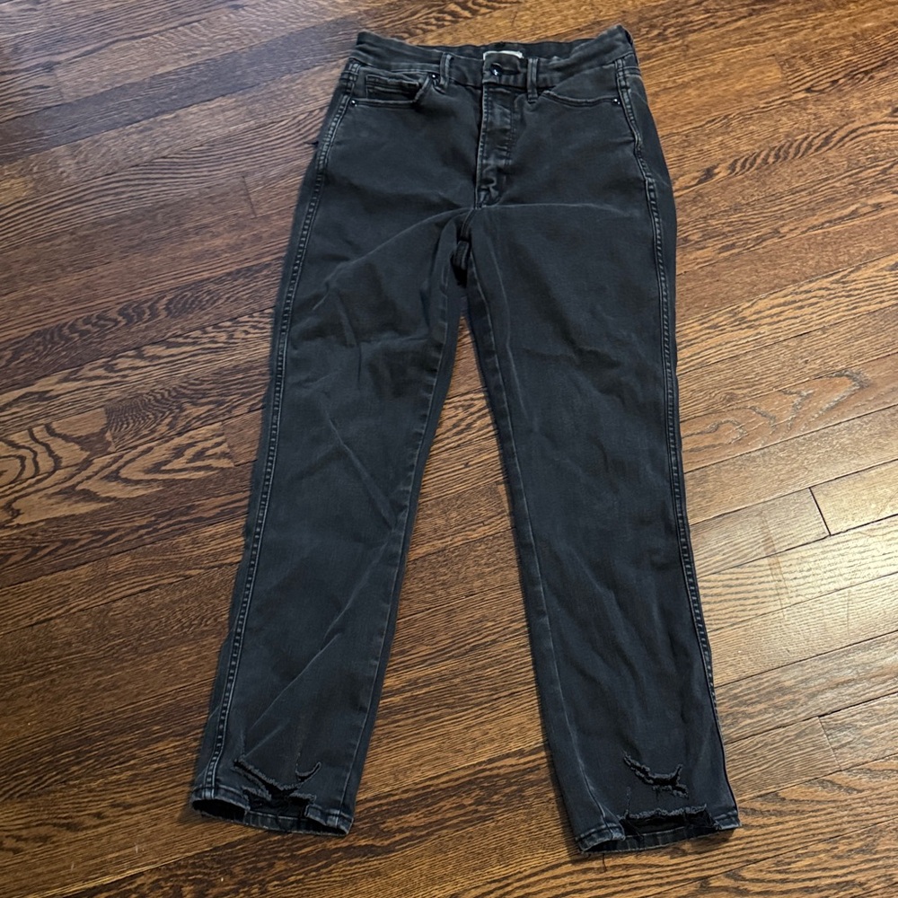 Good American Black Straight Leg Jeans